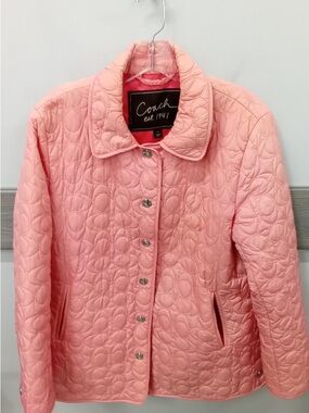 Coach Quilted Light Pink Puffer Jacket
